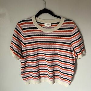 Boheme Multicolor Striped Women's Sweater Cropped Top